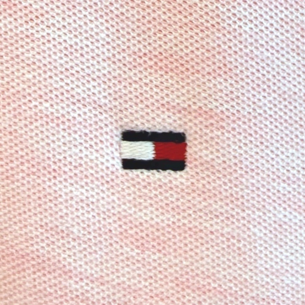 Tommy Hilfiger Mens XL Pink Custom‎ Fit Short Sleeve Polo Shirt Logo Slub Knit - Picture 3 of 6